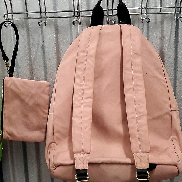 STEVE MADDEN SET Backback w/Matching Wrist Mini bag in Coral & Blk Gold Accents main image 5